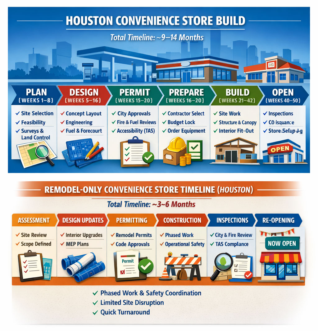 Convenience Store Construction in HOUSTON, TEXAS