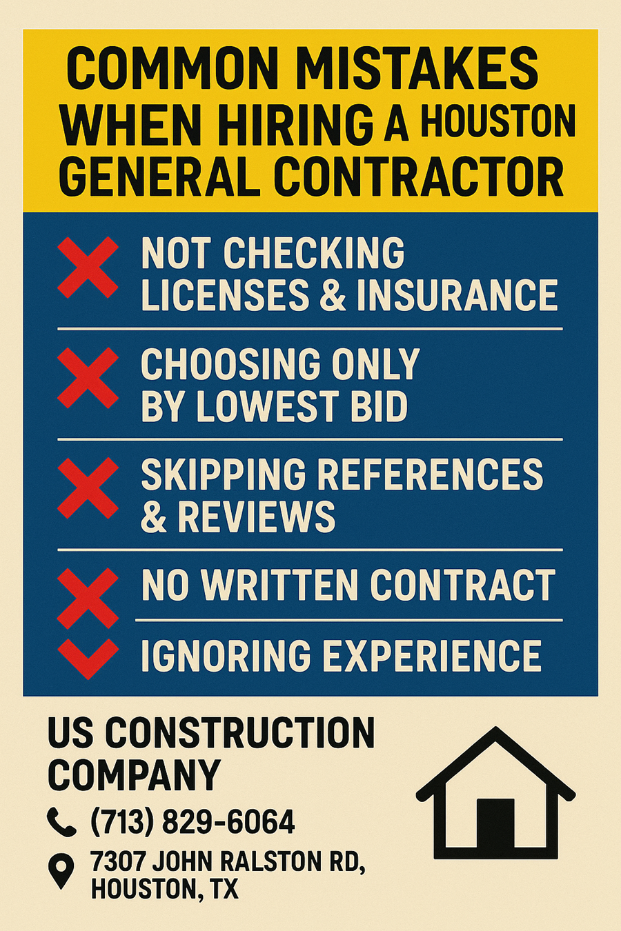 Common Mistakes When Hiring a Houston General Contractor